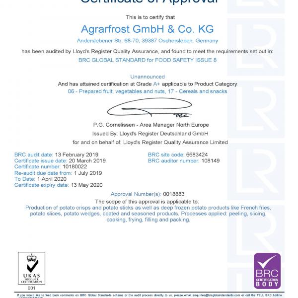 BRC Agrarfrost Oschersleben